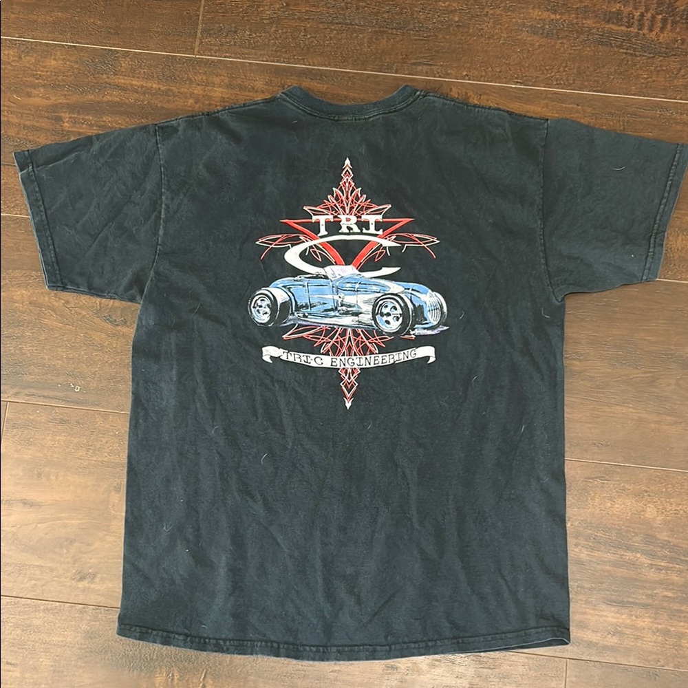 Black Graphic T-Shirt with Car Design